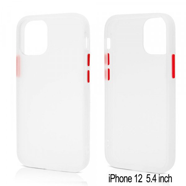 Wholesale Slim Matte Hybrid Bumper Case for iPhone 12 Mini 5.4 inch (White)